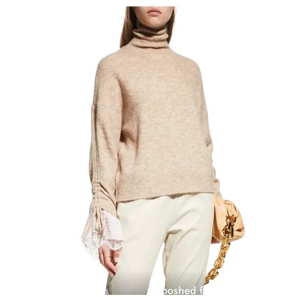 Cinq A Sept Atlas Turtleneck Bell-Sleeve Sweater Wool Blend Large - Picture 1 of 15